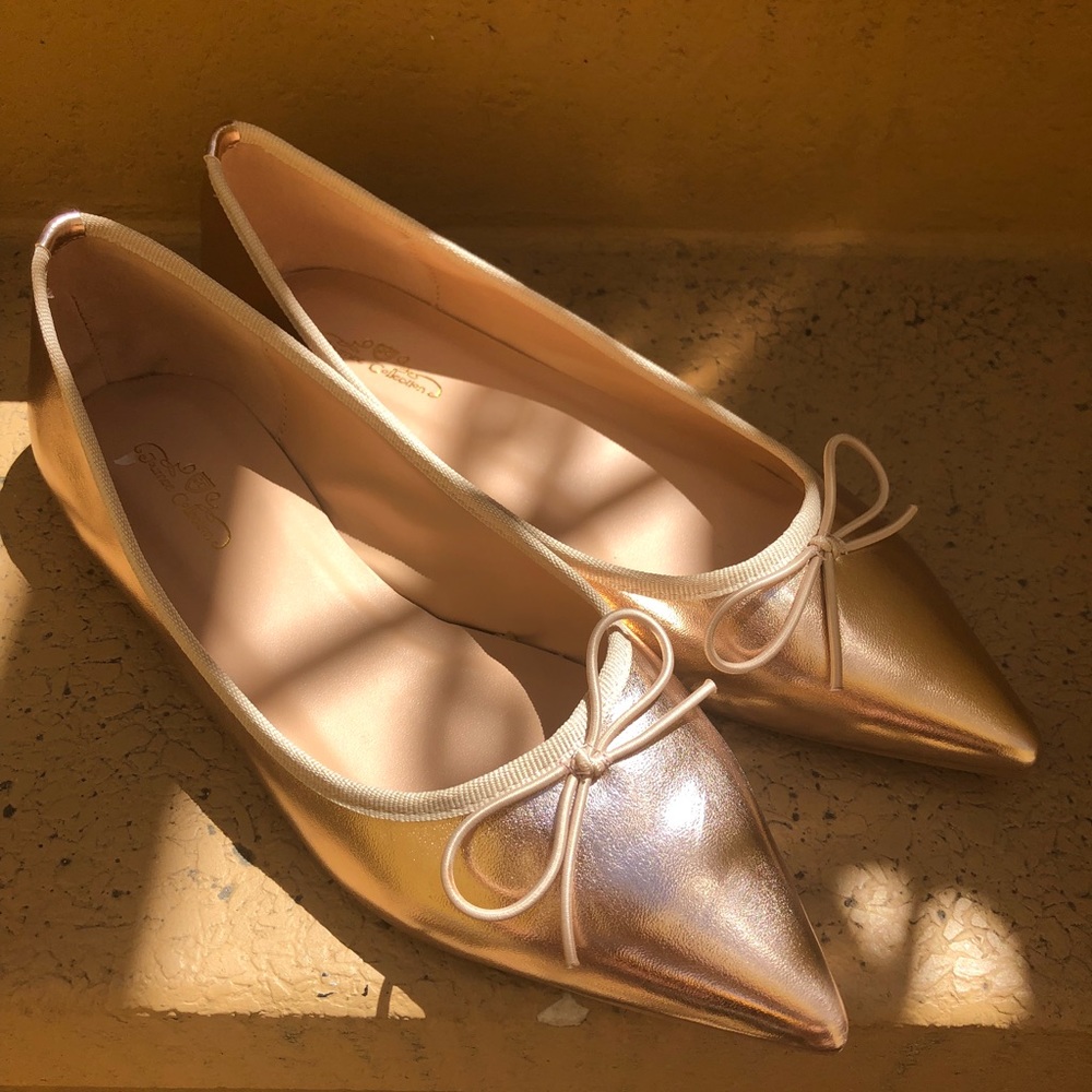 Rose gold flats